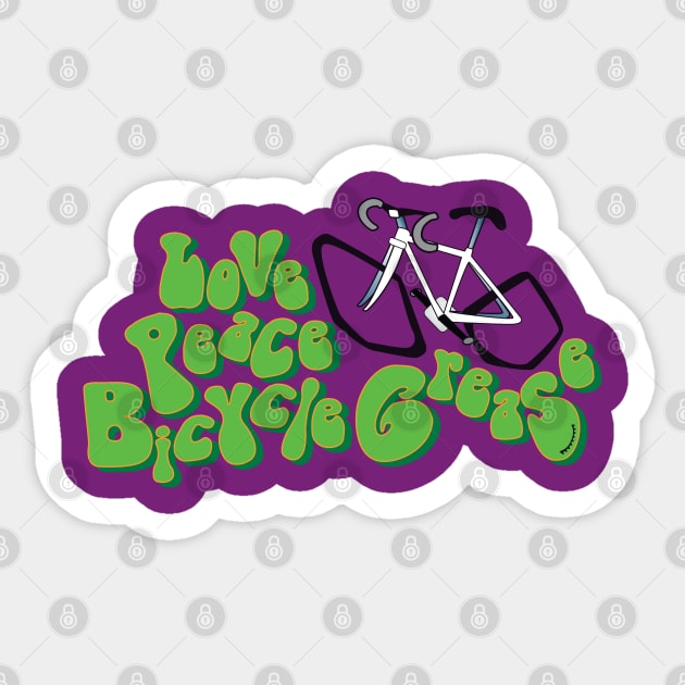 Love Peace Bicycle Grease Sticker by ek